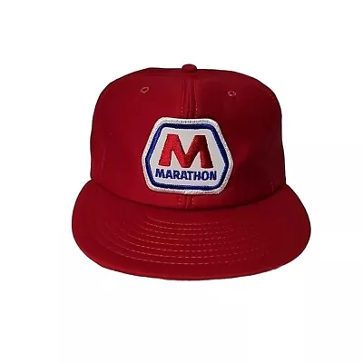 Vintage Marathon Gas Station Trucker Patch Snapback Hat.  Louisville  • $18.99