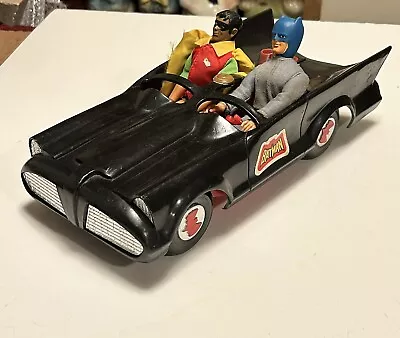 Vintage 1974 Mego Batmobile With Batman And Robin Figures • $61