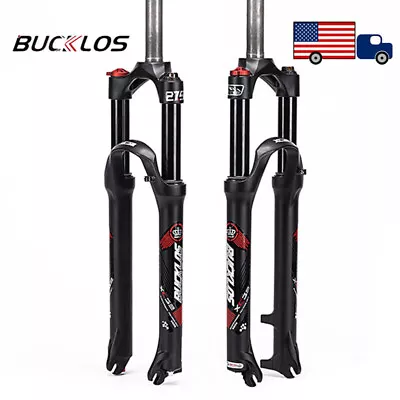 BUCKLOS 26/27.5/29  MTB Bike 1-1/8 Suspension Fork 100mm Travel QR Front 1 1/8  • $90.23