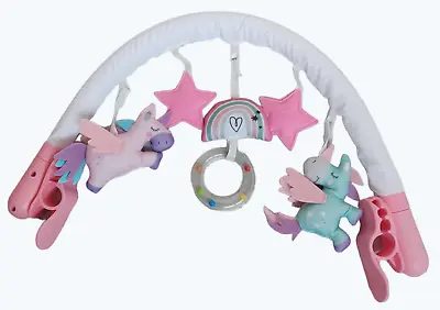LADIDA Pink Unicorn Baby Toy Arch Bar Universal Fittings Buggy Car Seat Cot 176 • £16.99