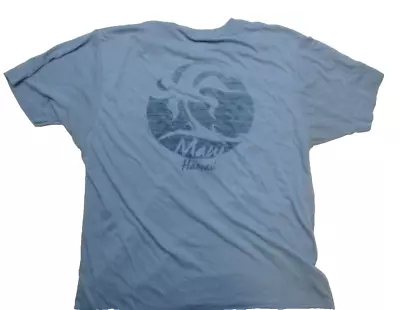 Maui Shirt Adult Extra Large Hawaii Blue Short Sleeve Tultex Tag Mens • $10.82