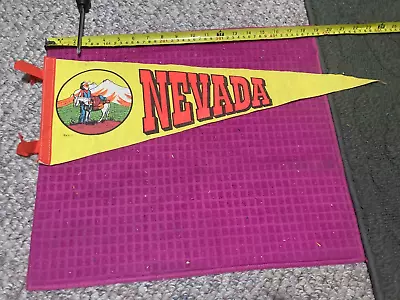 VTG Souvenir PENNANT Banner FLAG - NEVADA Mountains PROSPECTOR Donkey SHIP FAST • $13.69