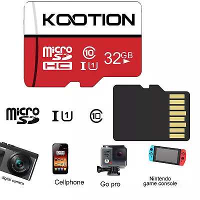 Kootion 32GB Ultra TF Memory Card Micro SDHC UHS-I Class 10 High Speed 80MB/s  • $8.54