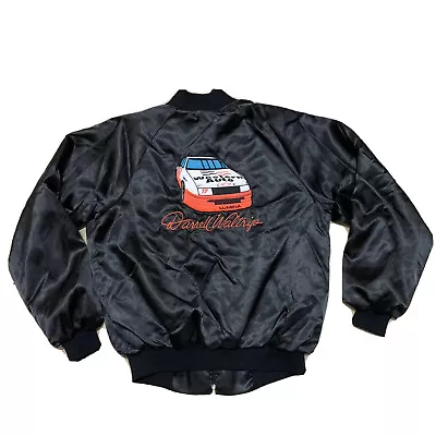 Rare Vtg Darrell Waltrip Varsity Jacket Size L 42-44 Black Nascar American Made • $30