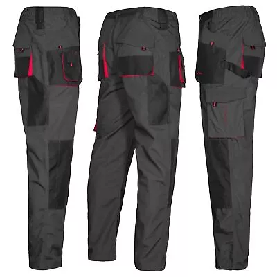 £16.99 • Buy Work Trousers Mens Cargo Combat Style Heavy Duty  Pants Knee Pads Pockets