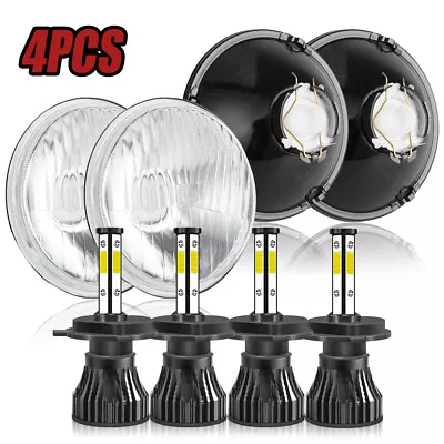 5-3/4 Stock Style H4 Halogen Conversion Light Bulb Headlight 55/60W Headlamp Set • $135.99