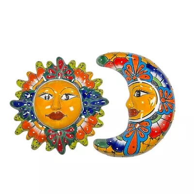 Sun And Moon Handmade Mexican Talavera Pottery Multicolor  • $80