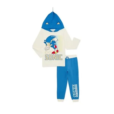 Sonic Boy The Hedgehog Cosplay Outfit Hoodie T Shirt Joggers Set 2-Piece Size 7 • $24.68