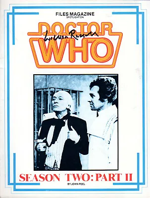 £30 • Buy Doctor Who Files Magazine - Season Two, Part Two - Signed By WILLIAM RUSSELL