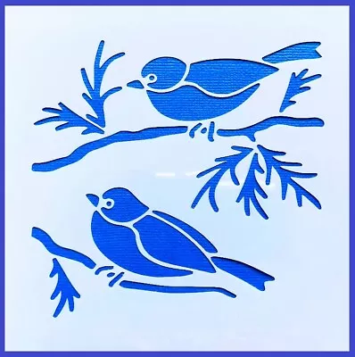 Flexible Stencil *BIRDS ON BRANCHES* Forest Card Making Crafts 14cm X 14cm  • $5.50