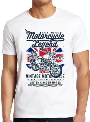 Motorcycle Legend UK British Flag Motorbike Bike Biker Union Jack T Shirt M24 • £6.35