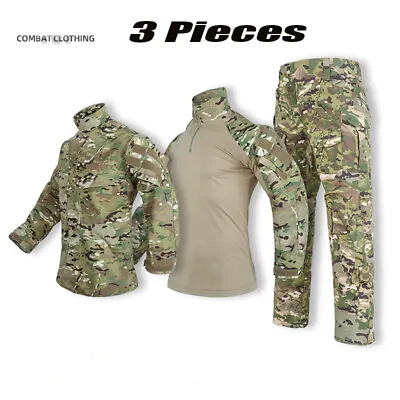 3PCS Men Army Military Uniform Camouflage Tactical Coat Pant Set Outfit Shirt • $94