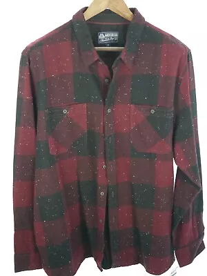 American Rag Men's Button Up Long Sleeve Flannel Shirt Color Red Plaid • $11.89