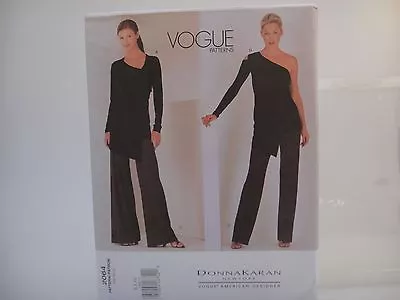 Vogue 2064 DONNA KARAN Misses' Wrap Top & Two Variations Pants  Size (6-8-10) • $18
