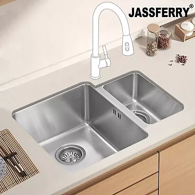 JASSFERRY Stainless Steel Kitchen Sink 1.5 Bowl Undermount 580 X 440 Mm • £75.99