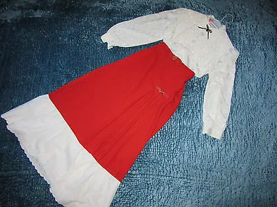 VICTORIAN Edwardian Dickens Top/red Skirt Costume  Size10 Hello Dolly Music Man • $61