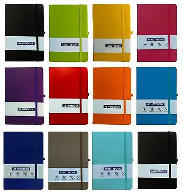 Lined Notebook  A6 / A5 / A4 Hardback Ruled Notepad Notes Journal Premium Book • £4.99