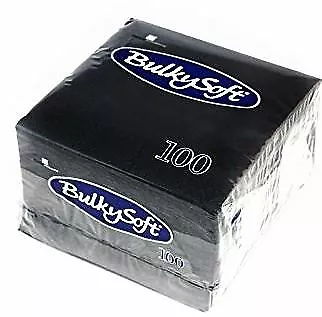 £5.19 • Buy 100 Black Paper Cocktail Napkins Serviette Tissue Party Wedding Birthday Xmas