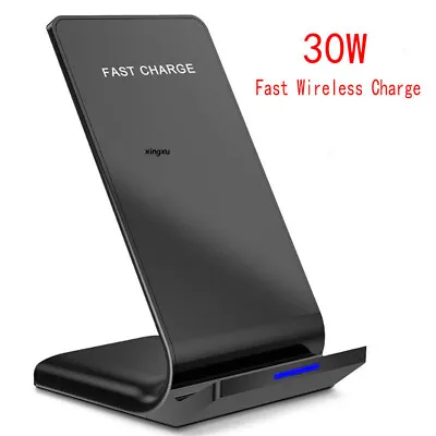 $15.99 • Buy 30W Qi Wireless Fast Charger Charging Stand Dock For Samsung S22 IPhone 13 Pro