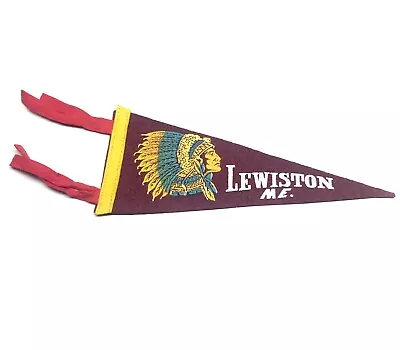 Pennant LEWISTON Maine ME SOUVENIR  INDIAN Native American HEADDRESS 12 Inches • $20