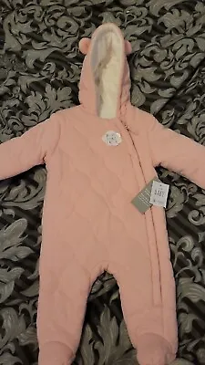 George By Asda Baby Girls Snowsuit- Brand New - 3/6months - Pink • £5.50