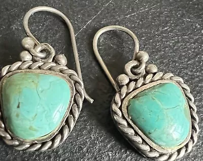 Vintage Sterling “Barse” Turquoise Earrings  • $25