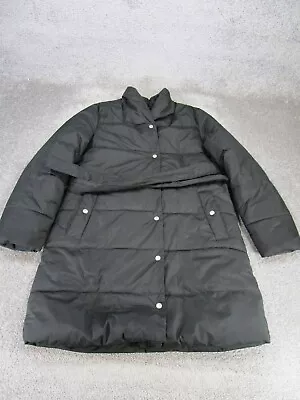 J.Crew Jacket Womens Medium Belted Puffer Coat Black • $44.99