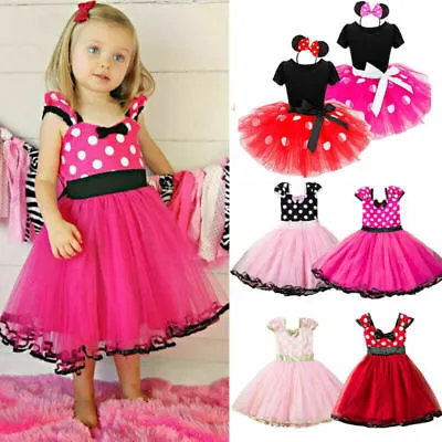 £5.79 • Buy Baby Kids Minnie Mouse Princess Tutu Tulle Dress Girls Birthday Party Mini Skirt