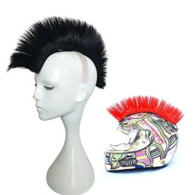 $19.24 • Buy Skinhead Wig Black Helmet Mohawk Wig Costumes Hairpiece