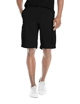 Agile Mens Casual Summer Flat Front Black Essential Stretch Shorts/Cargo Size 40 • $14.99