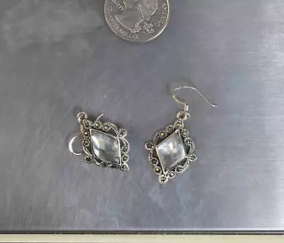 CrazieM Sterling 925 Silver Vintage Southwest Estate Dangle Earrings 11.2g X93 • $11.50