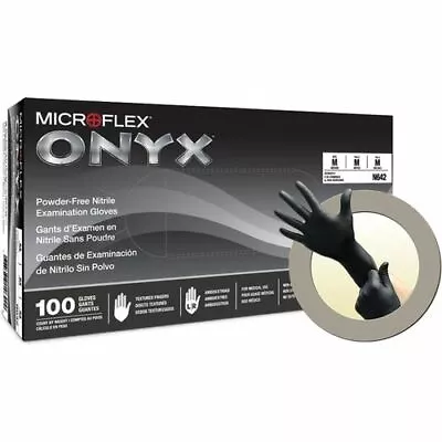 Microflex N643 Onyx Large Disposable Nitrile Black Medical/Exam Gloves - 1000pk • $81.49