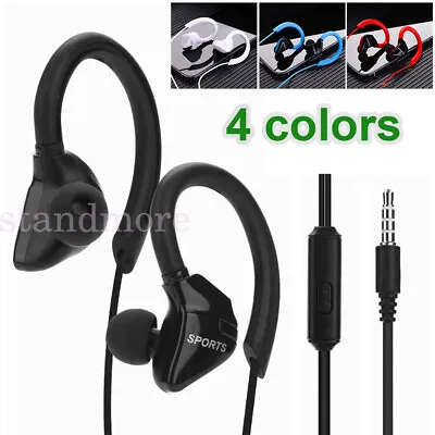 Sports In Ear Over Hook Headphones 3.5mm Earphones With Mic For SmartPhones • £4.09