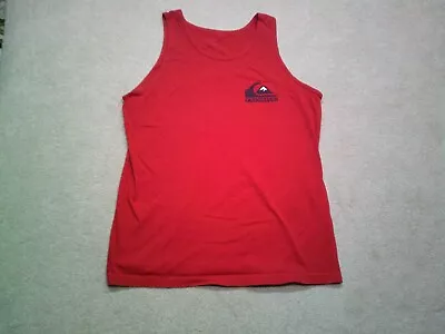 Quicksilver Sleeveless Tank Top Sleeveless T Shirt Mens Large Red Double Sided • $13.89