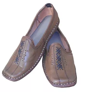 Shoes Indian Handmade Leather Men Jutties Size Mojaries Jutti Flat Khussa US 9 • $49.49