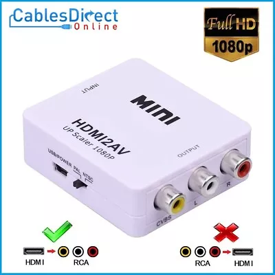 Mini Composite 1080P HDMI To RCA Upscaler CVBS AV Adapter Converter For HD TV • $13.54