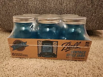 Blue Ball Canning Jars Vintage Glass 16 Oz Pint Set Of 6 Heritage Collection • $49.99