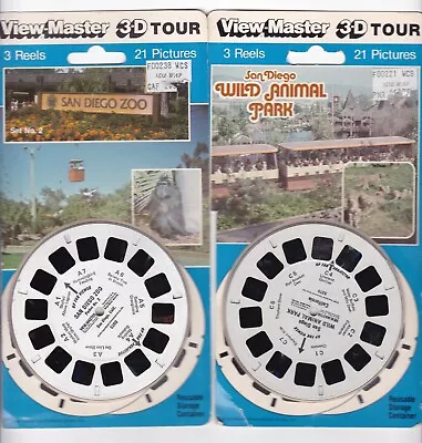 View-Master - 2 - San Diego Zoo Wild Animals - 3 Reels To Each • $13.95