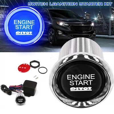 Engine Start Button Push Switch Ignition Car Automotive Blue LED 12V Kit • $17.99