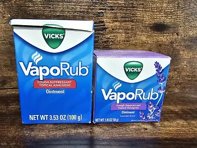 Vicks VapoRub Cough Suppressant Ointment Lavender Scent 1.76 1 Original 3.53oz • $18.99