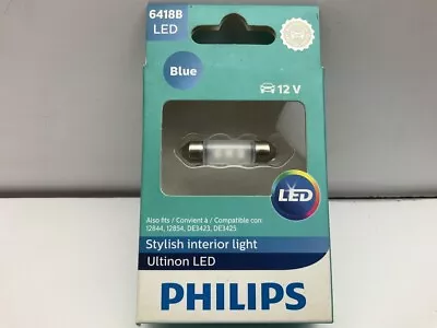 Philips 6418BLED Ultinon LED BLUE Glove Box Lamp Light Bulb 6418 • $13.97