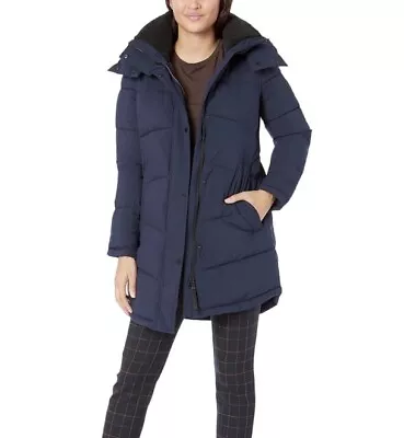 Calvin Klein Dark Navy A-Line Stretch Women Down And Insulated Coats Size Small • $79.99