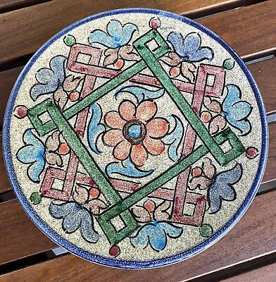 El Azulejo Sevilla Pintas A Mano Ceramic 7 Plate Pink Green Floral Mosaic Decor  • $17.95