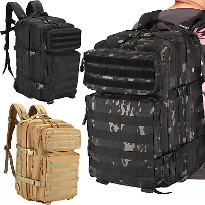 45L Tactical Army Backpack  Assault Pack Military Outdoor Camping Rucksack Bag • £20.99