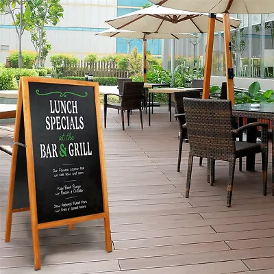 Heavy Duty Outdoor A Frame Sandwich Board Sidewalk Chalkboard Memo Sign Magnetic • $39.93