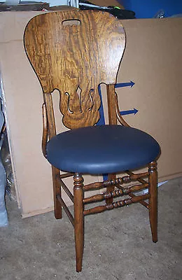 Quartersawn Oak Desk Chair Sidechair Dinette Chair With Leather Seat  (SC191) • $399