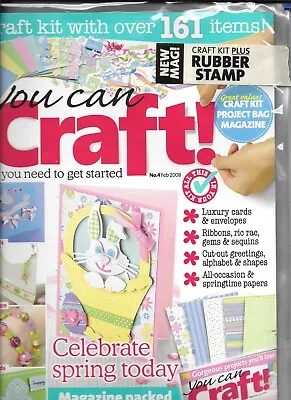 £7.99 • Buy YOU CAN CRAFT! Issue 4 Feb 2008 Craft Kit, Magazine & Project Bag
