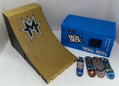 Tech Deck Fingerboard Mega Ramp & SK8 Pro Modular Container + 4 Boards For Parts • $42.95