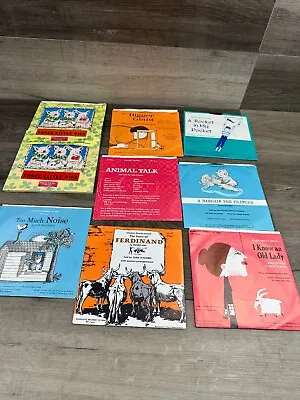 Lot Of 8 Vintage Vinyl Children Song Stories 7 In 33 1/2 RPM • $37.79