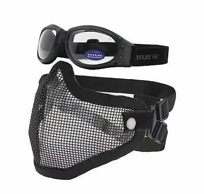 Titus Biker Motorcycle Goggles Glasses Ansi Z87 With Face Mask Rock Protection  • $12.99